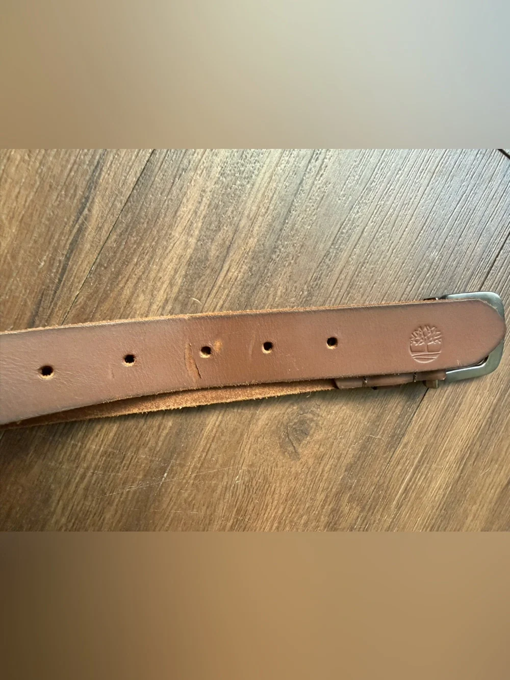 Timberland Brown Genuine Leather Belt Silver Tone Buckle Classic Casual 26”- 28”